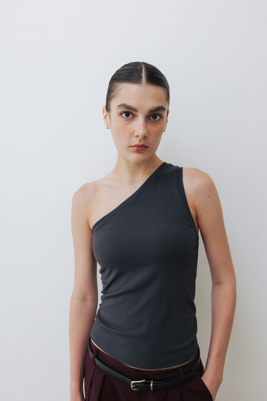 by DOE - One Shoulder Stretchy Bra Tank (PREORDER)