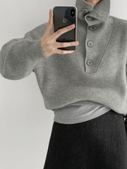 Two-Way Collar Soft Knit