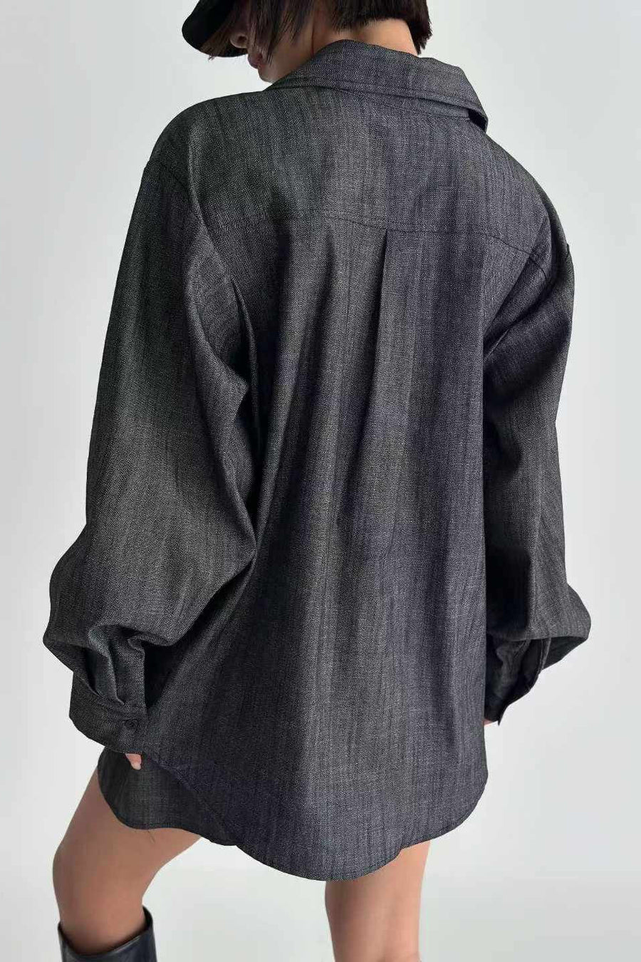 Denim Puff Shirt
