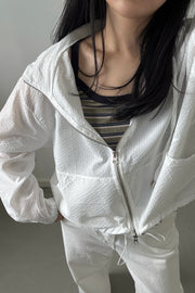 Striped Seersucker Windbreaker