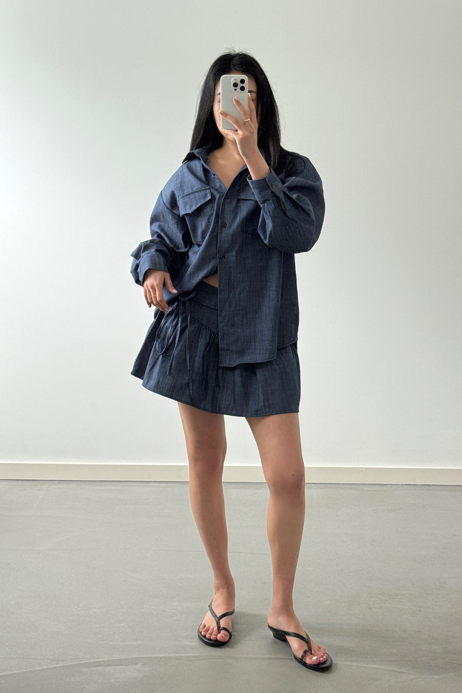 Denim Puff Shirt