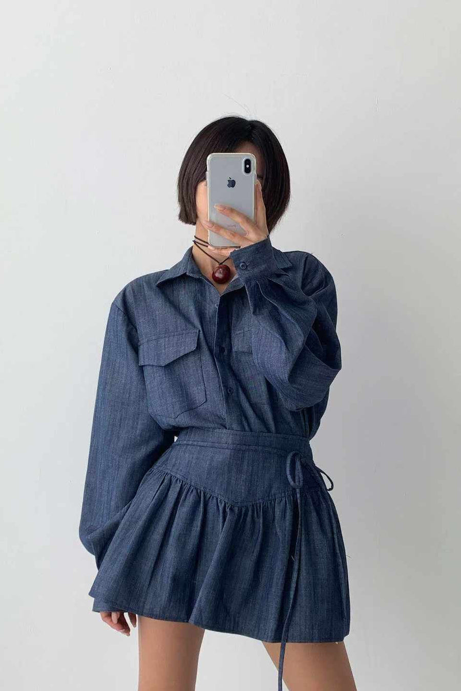 Denim Puff Shirt
