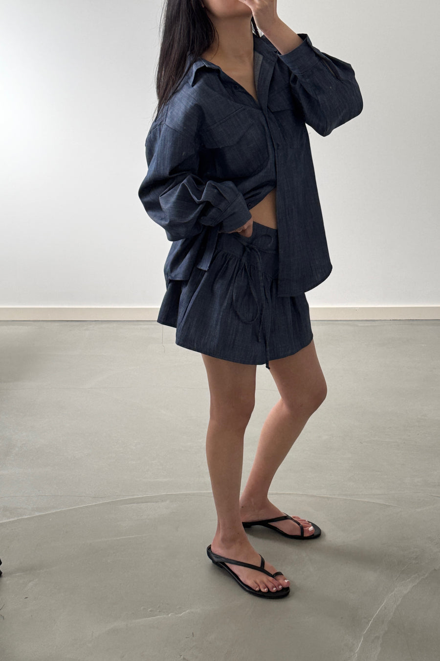 Denim Puff Shirt