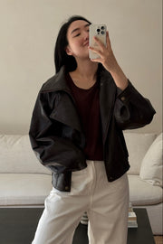 Collar Leather Jacket