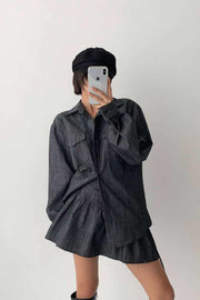 Denim Puff Shirt