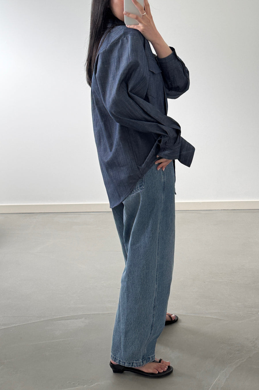 Denim Puff Shirt