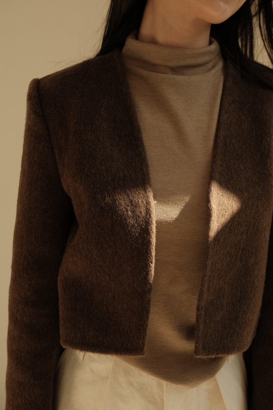 Wool Half Turtleneck Top