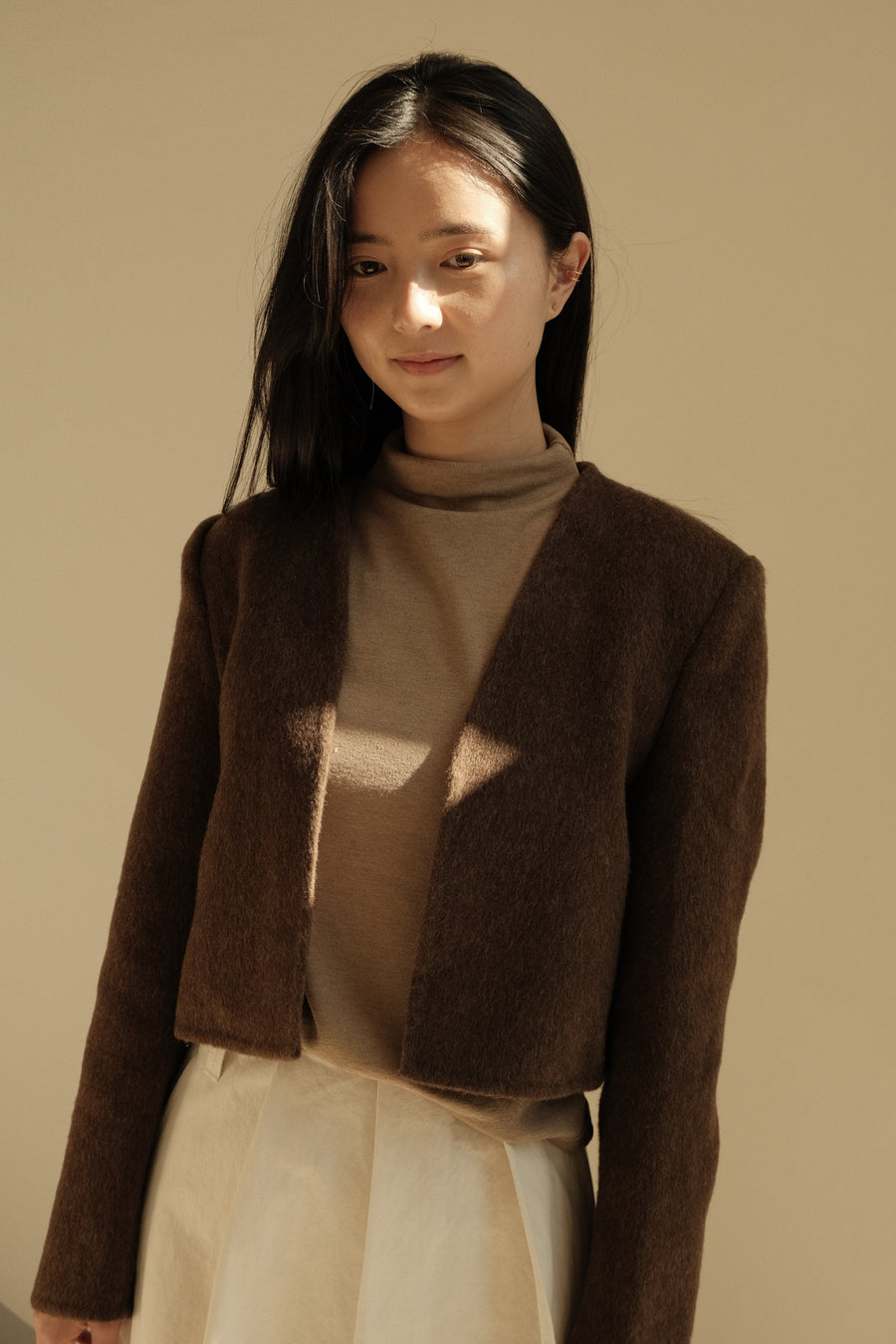 Wool Half Turtleneck Top