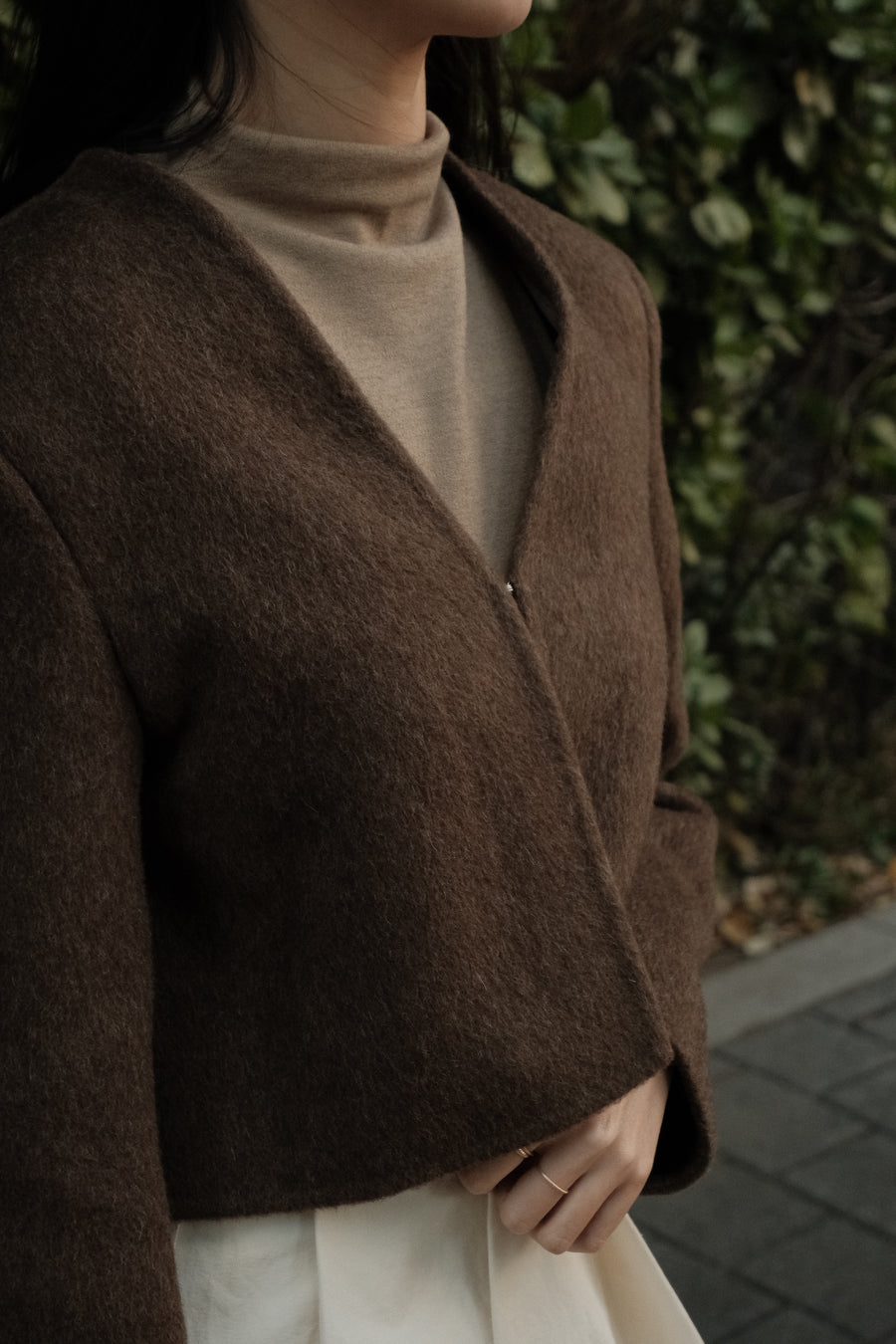 Wool Half Turtleneck Top