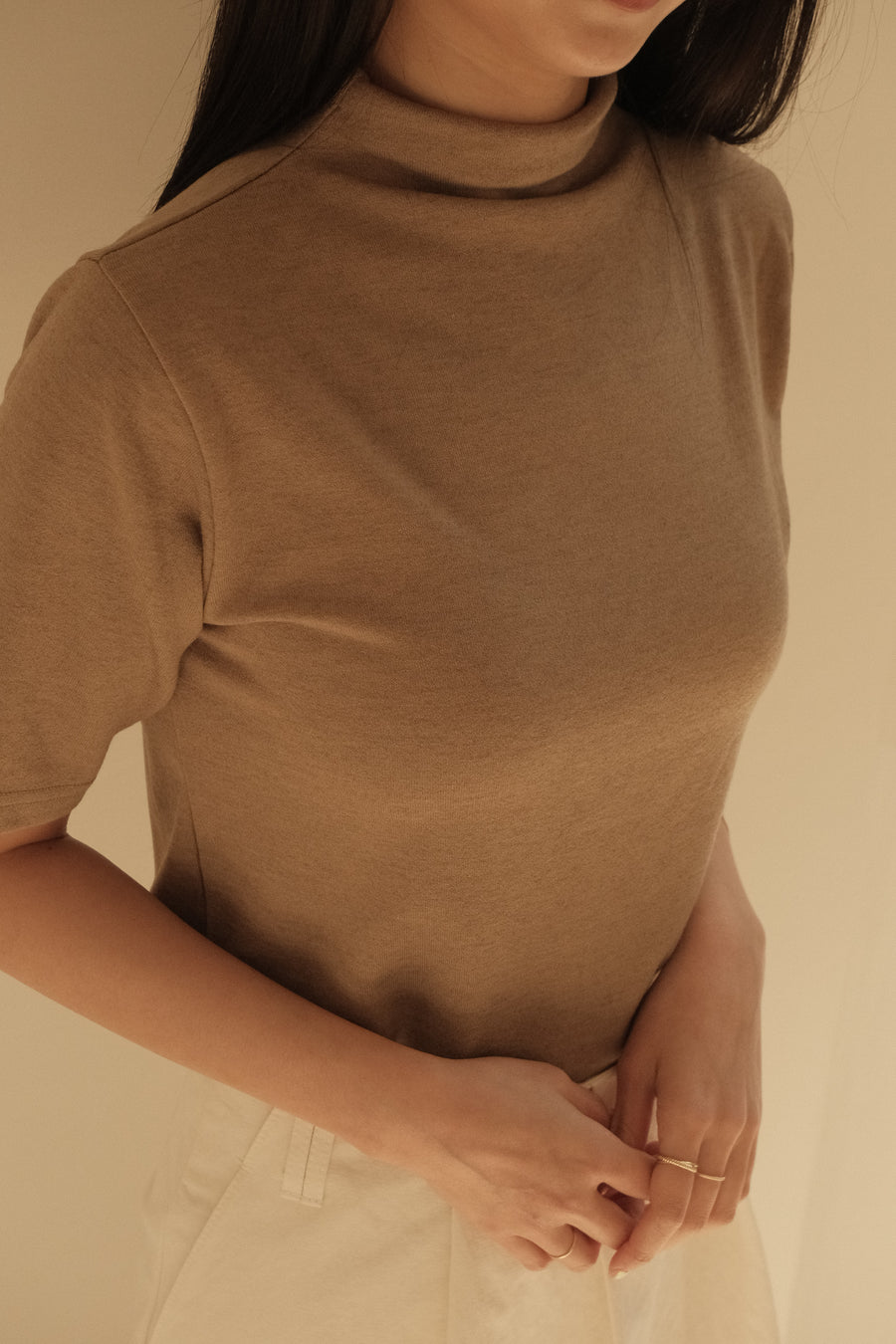 Wool Half Turtleneck Top