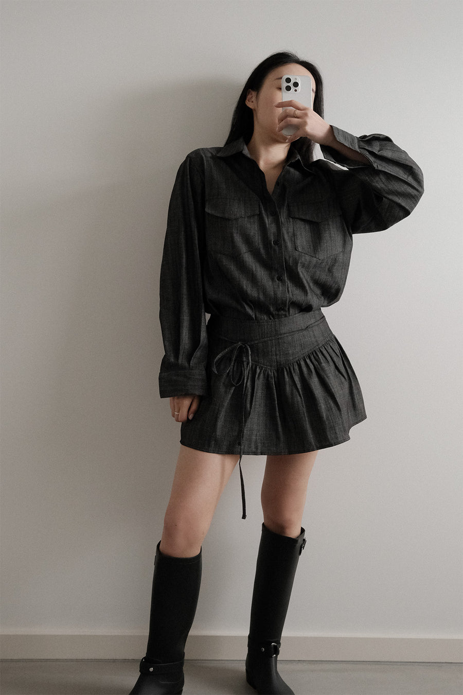 Denim Puff Skort (PREORDER)