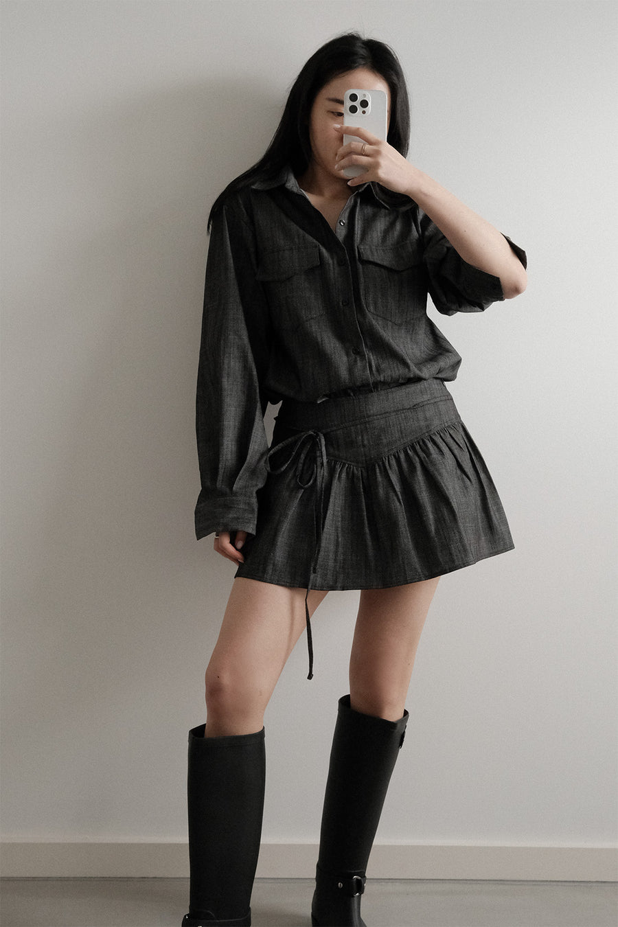 Denim Puff Shirt