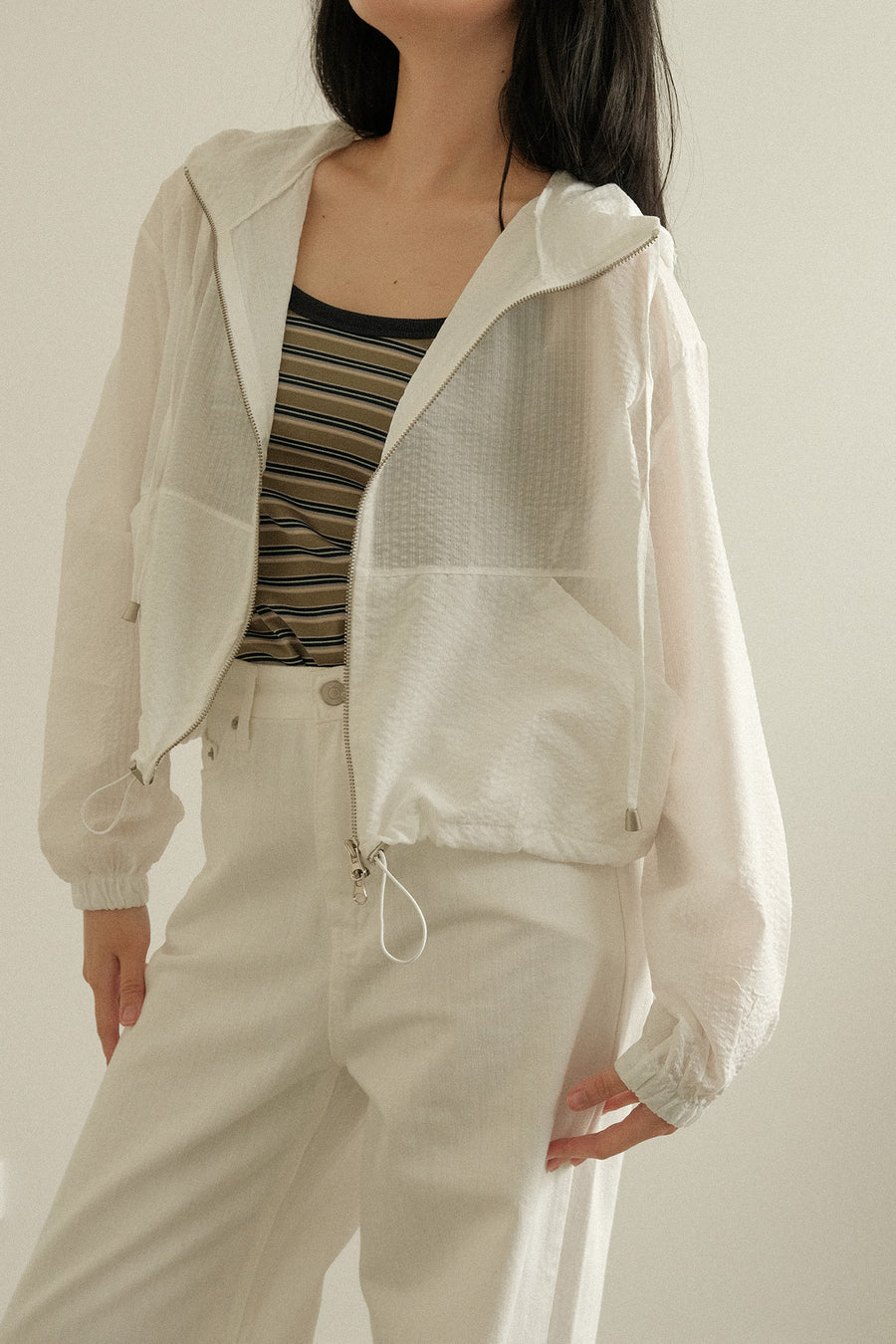 Striped Seersucker Windbreaker