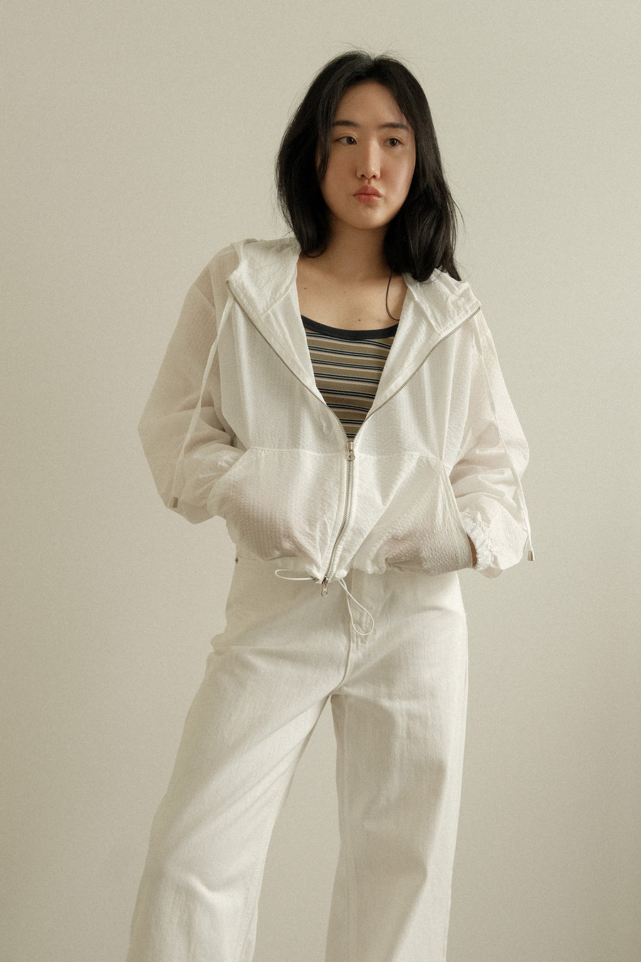 Striped Seersucker Windbreaker