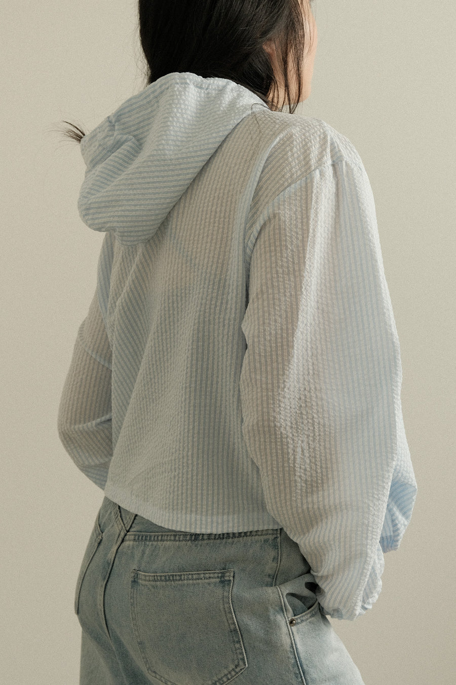 Striped Seersucker Windbreaker