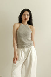 Pebble Bouclé Halter Top