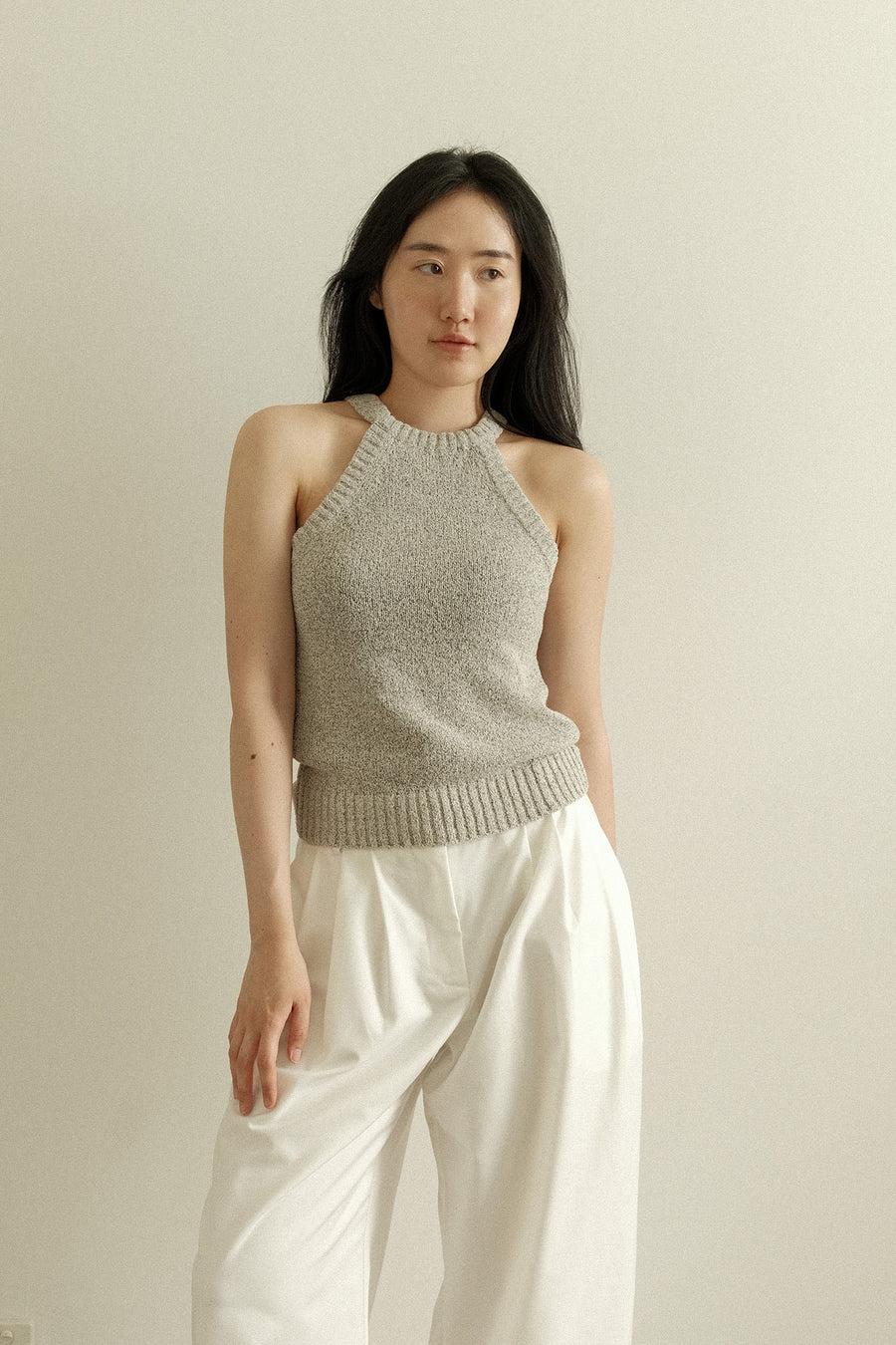 Pebble Bouclé Halter Top
