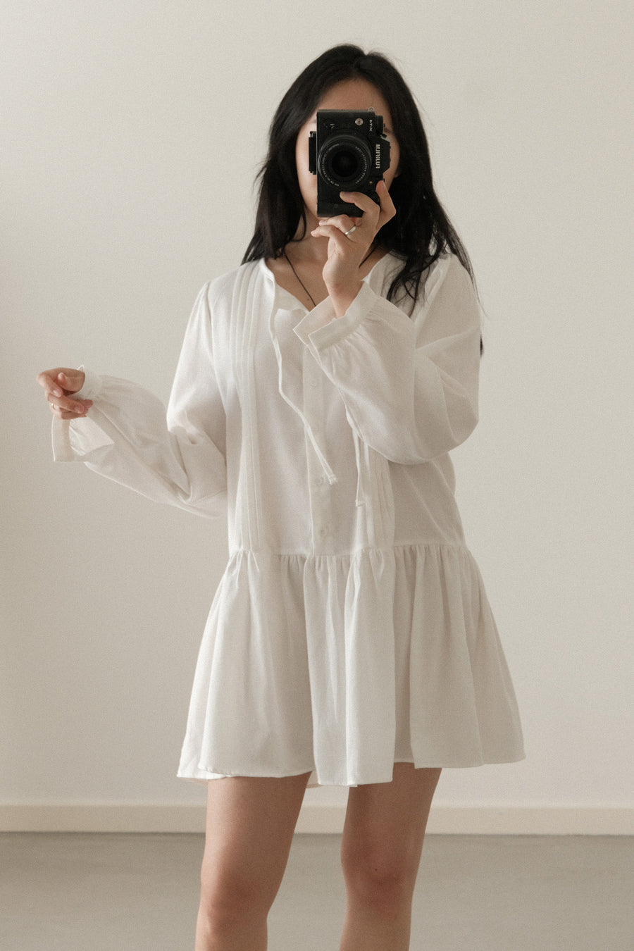 Lune Pintuck Mini Dress