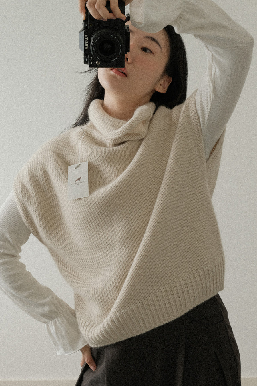 Fox Wool Turtleneck Vest