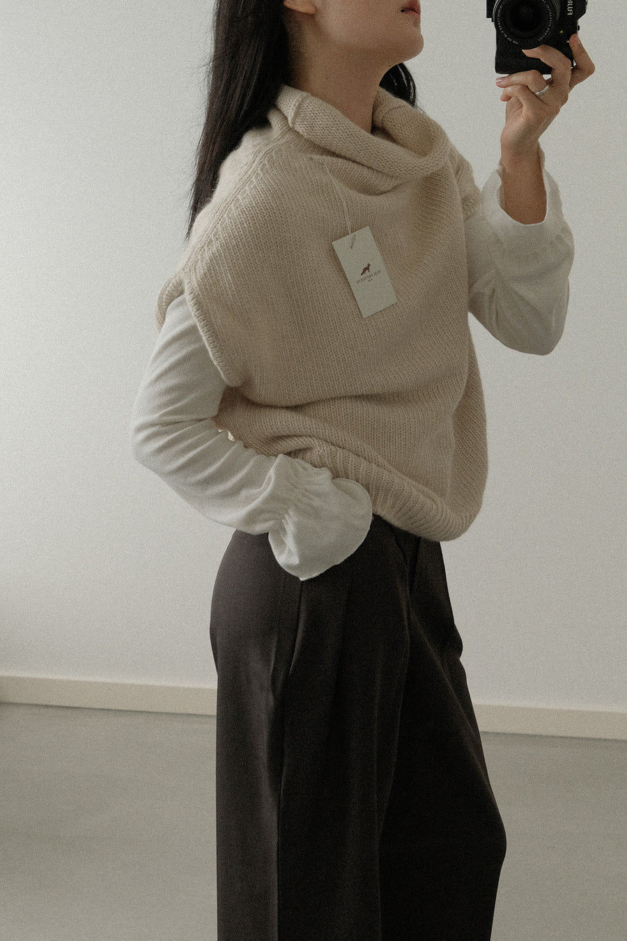Fox Wool Turtleneck Vest