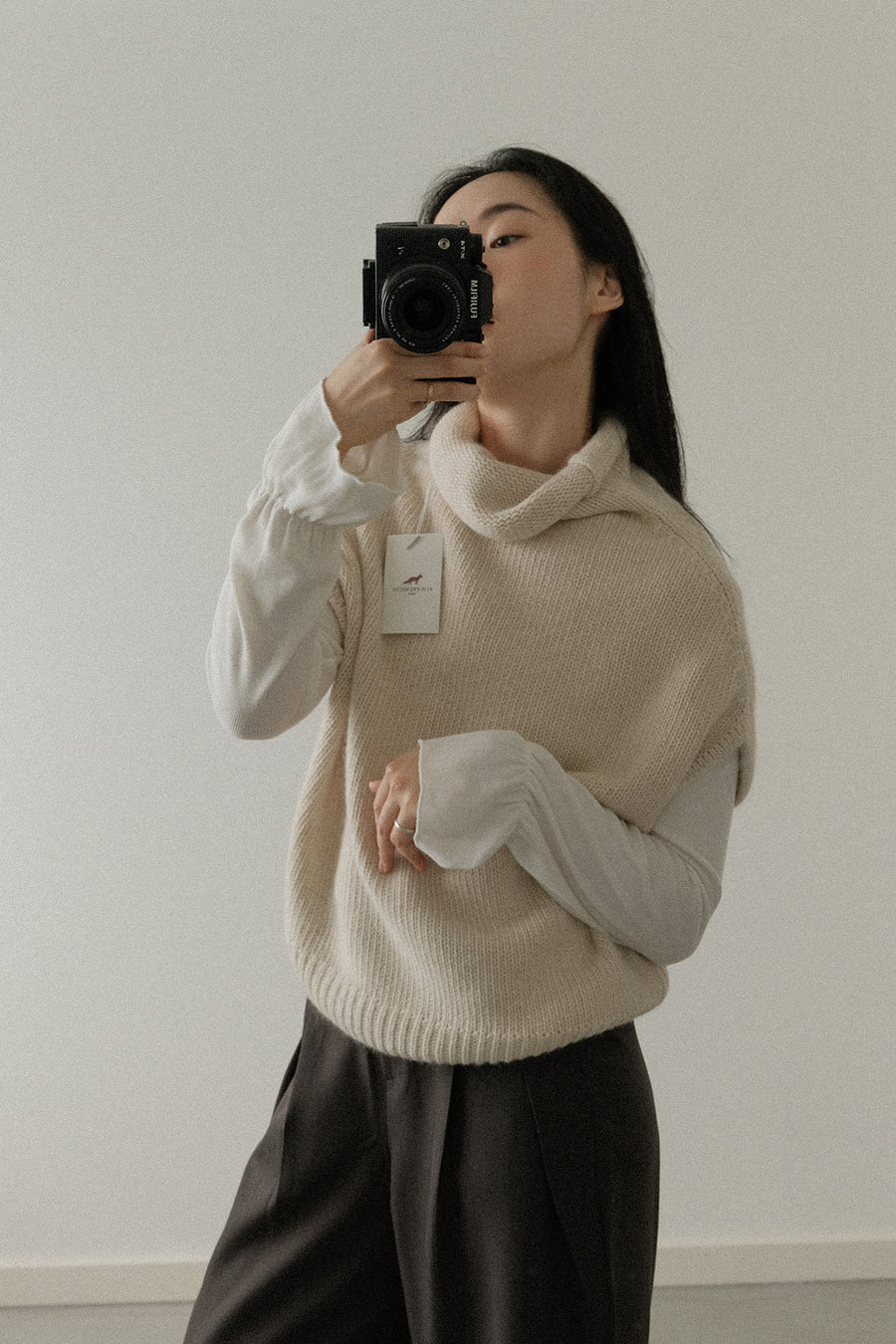 Fox Wool Turtleneck Vest