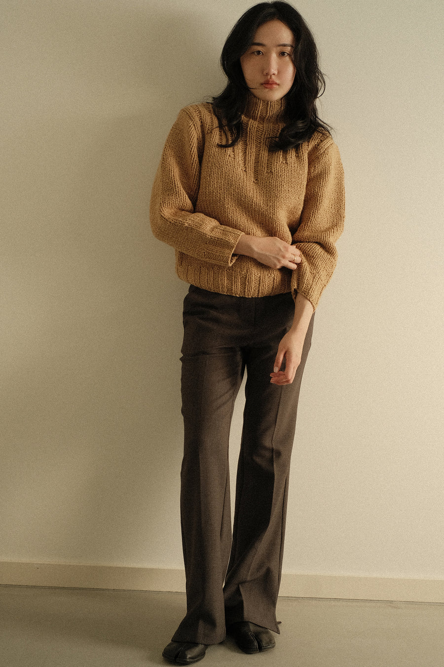 Mock Neck Wool Sweater