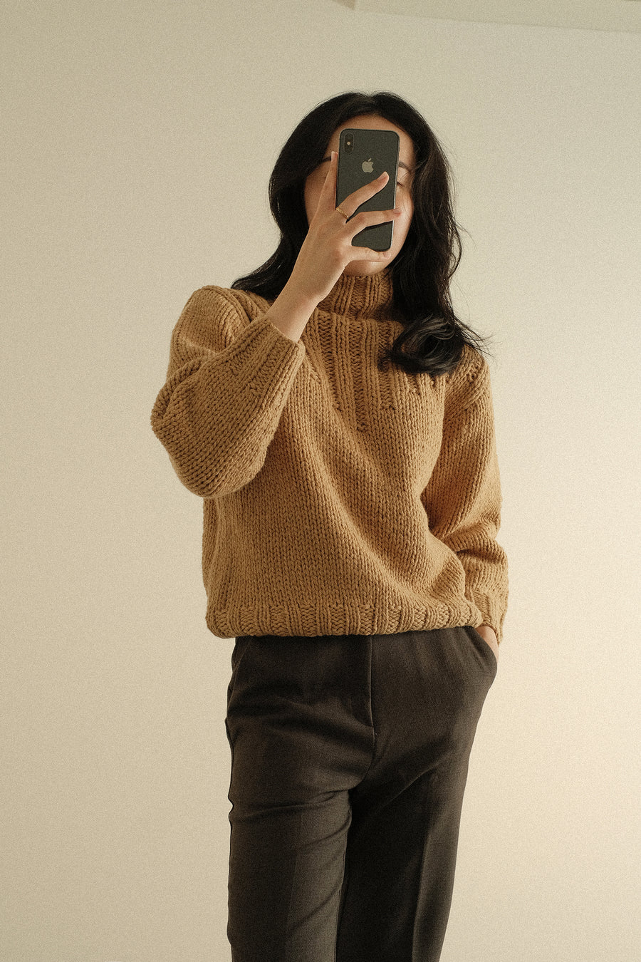 Mock Neck Wool Sweater
