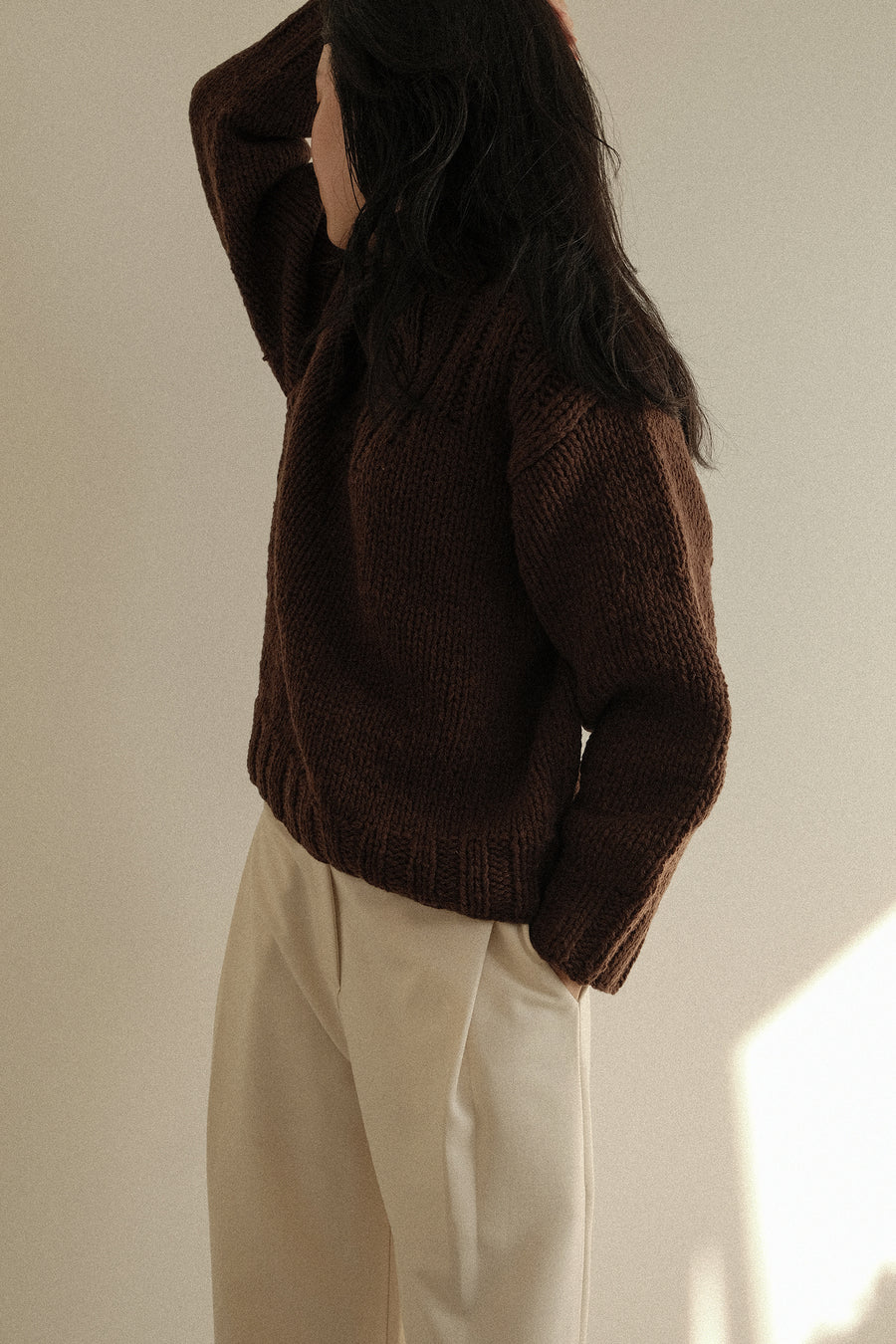 Mock Neck Wool Sweater