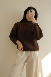 Mock Neck Wool Sweater