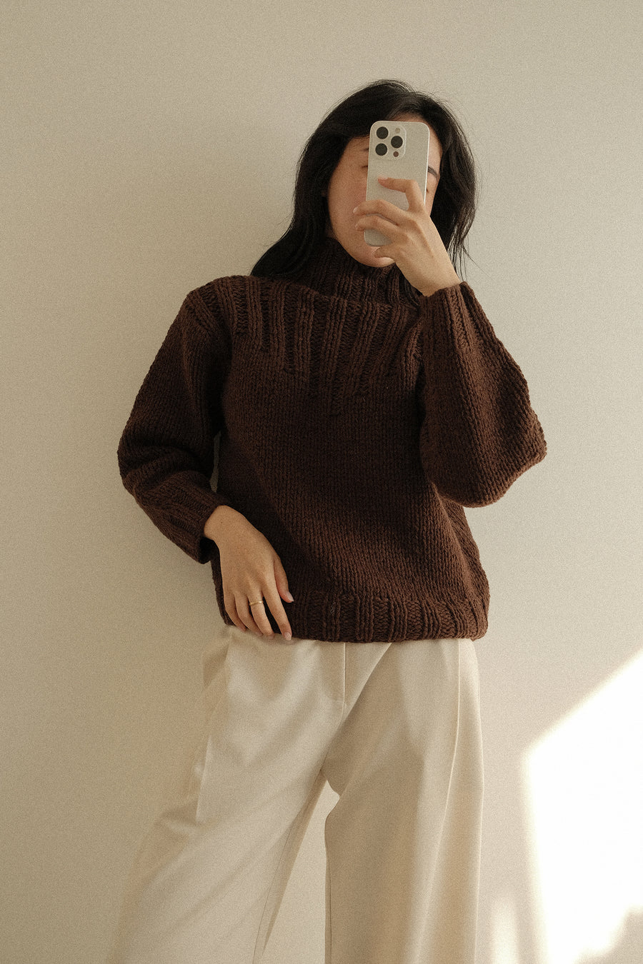 Mock Neck Wool Sweater