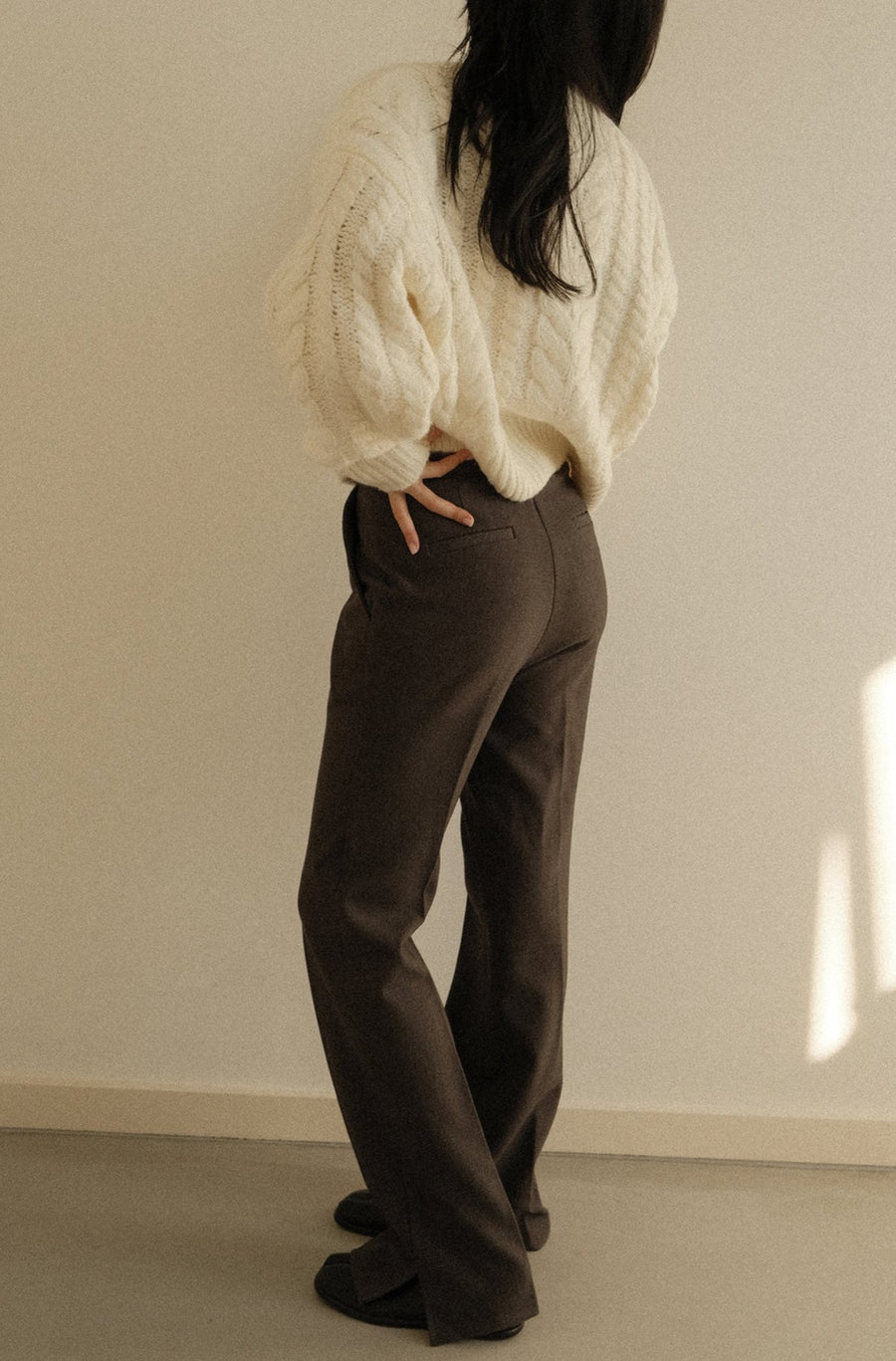 Slimming Wool Charcoal Slacks