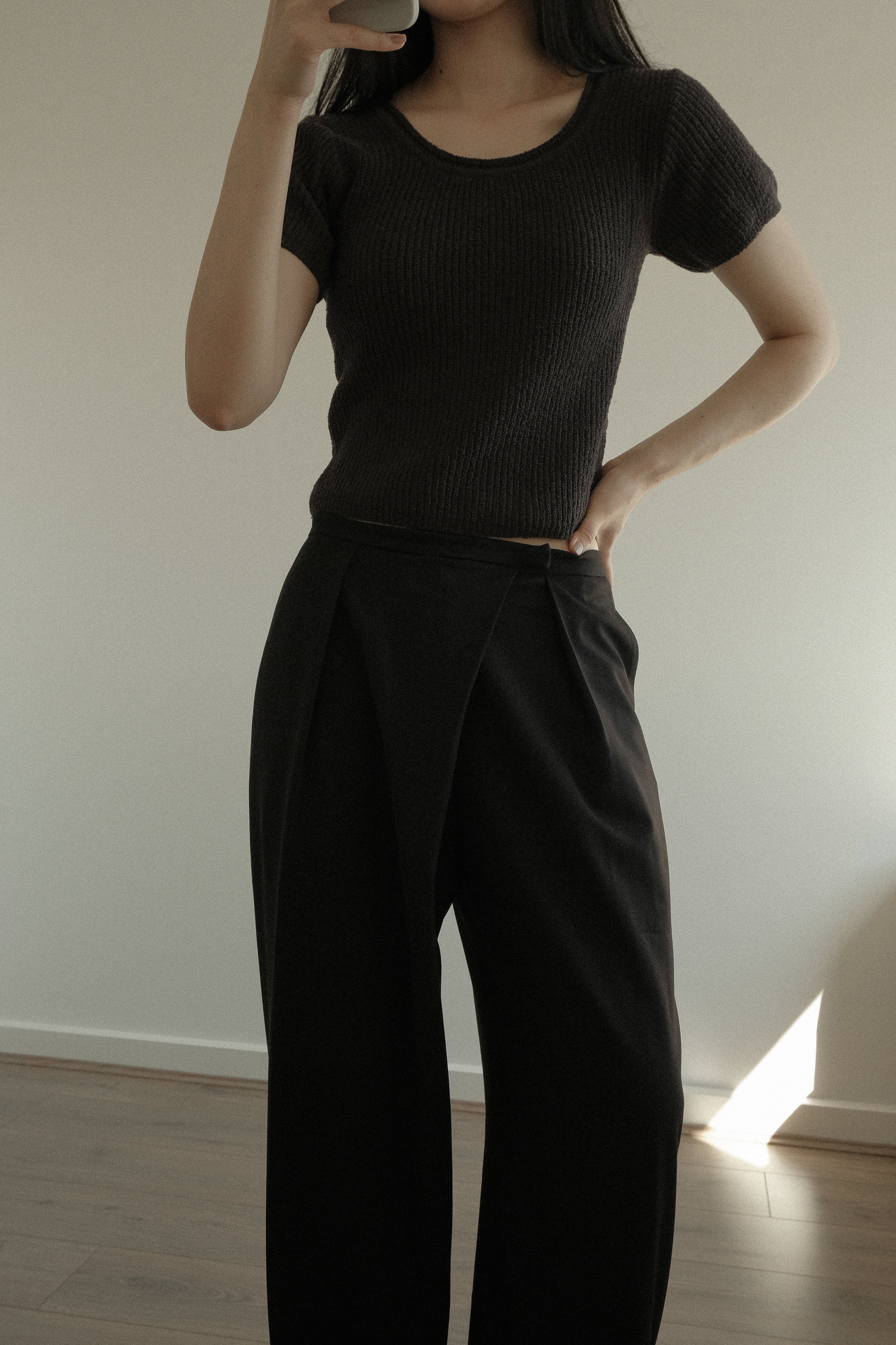 Asymmetrical Pleated Slacks