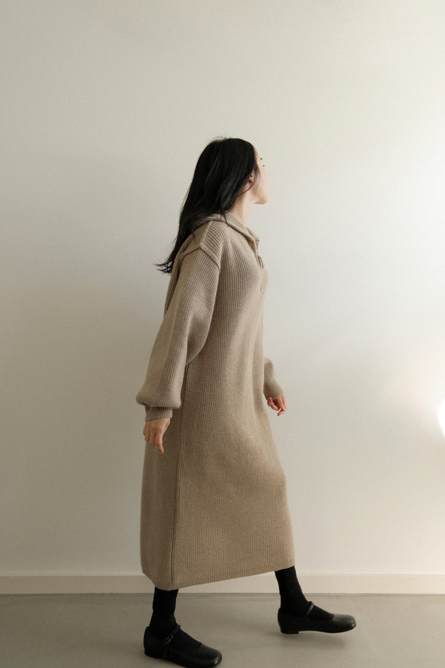 Hood Cozy Knit Dress (PREORDER)