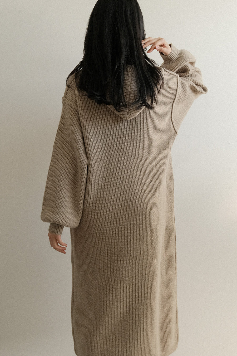 Hood Cozy Knit Dress (PREORDER)