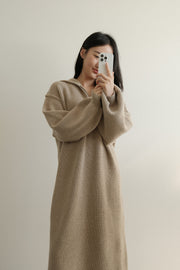 Hood Cozy Knit Dress (PREORDER)