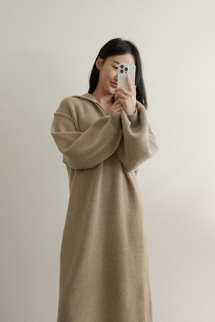 Hood Cozy Knit Dress (PREORDER)