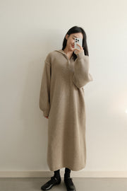 Hood Cozy Knit Dress (PREORDER)