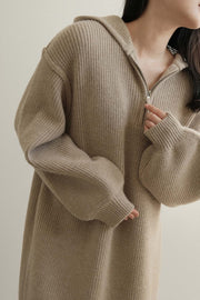 Hood Cozy Knit Dress (PREORDER)