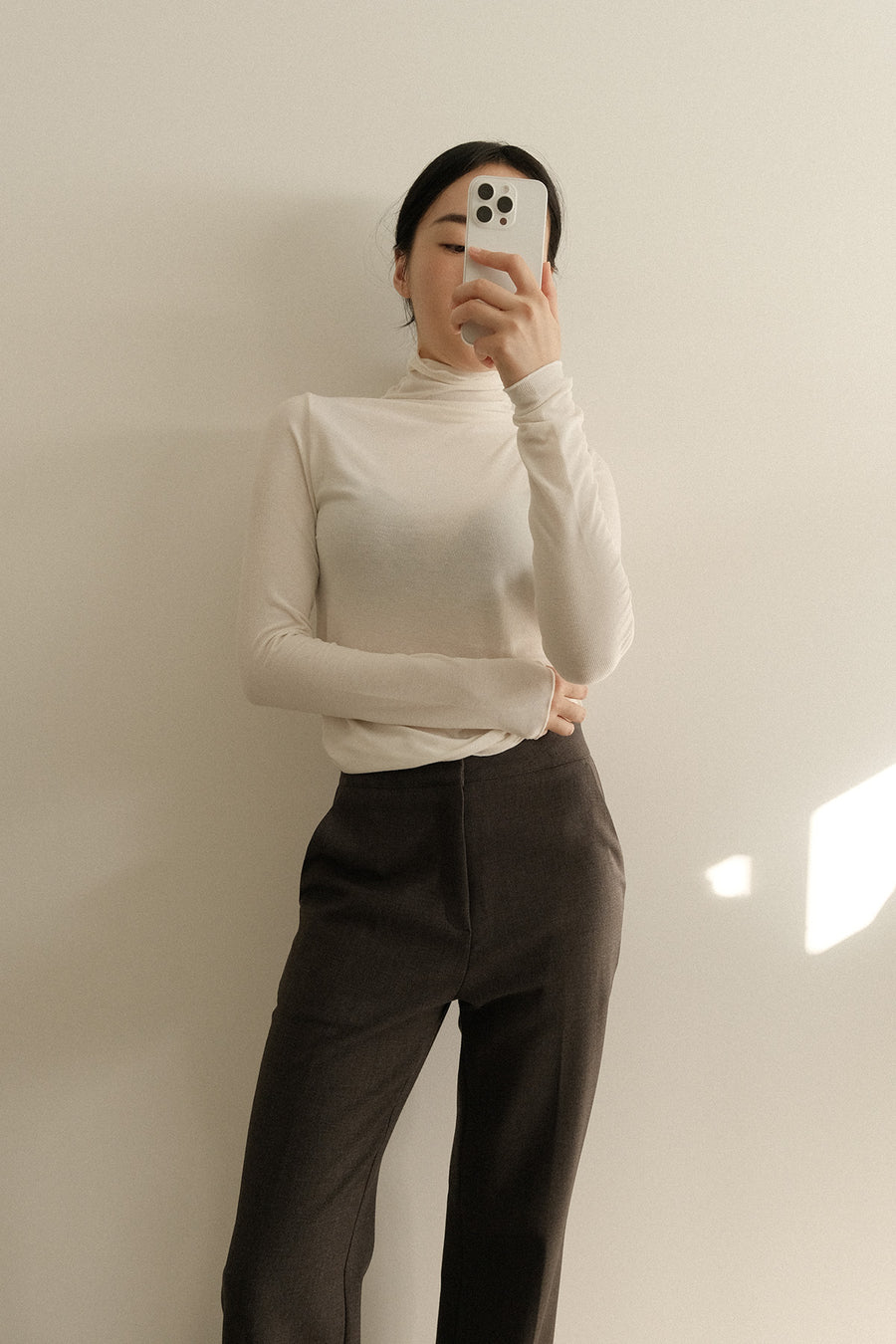 Slimming Wool Charcoal Slacks