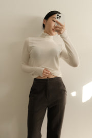 Slimming Wool Charcoal Slacks