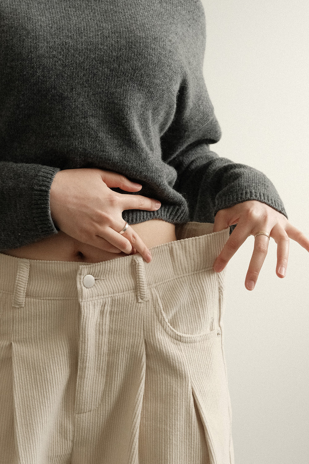 Corduroy Pleated Slacks