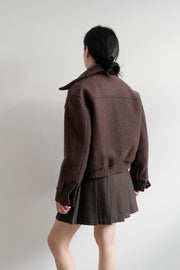 Padded Espresso Wool Jacket