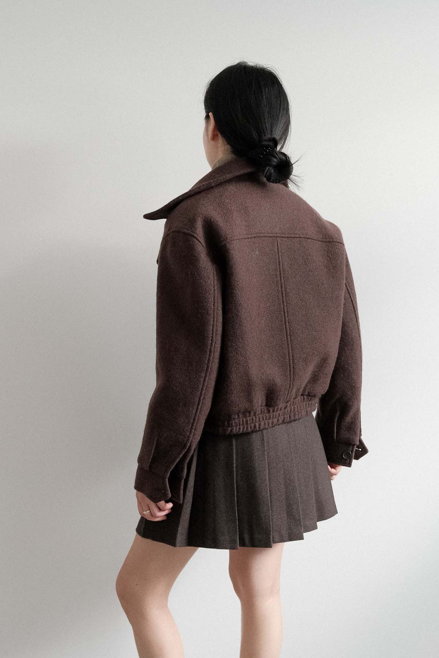 Padded Espresso Wool Jacket