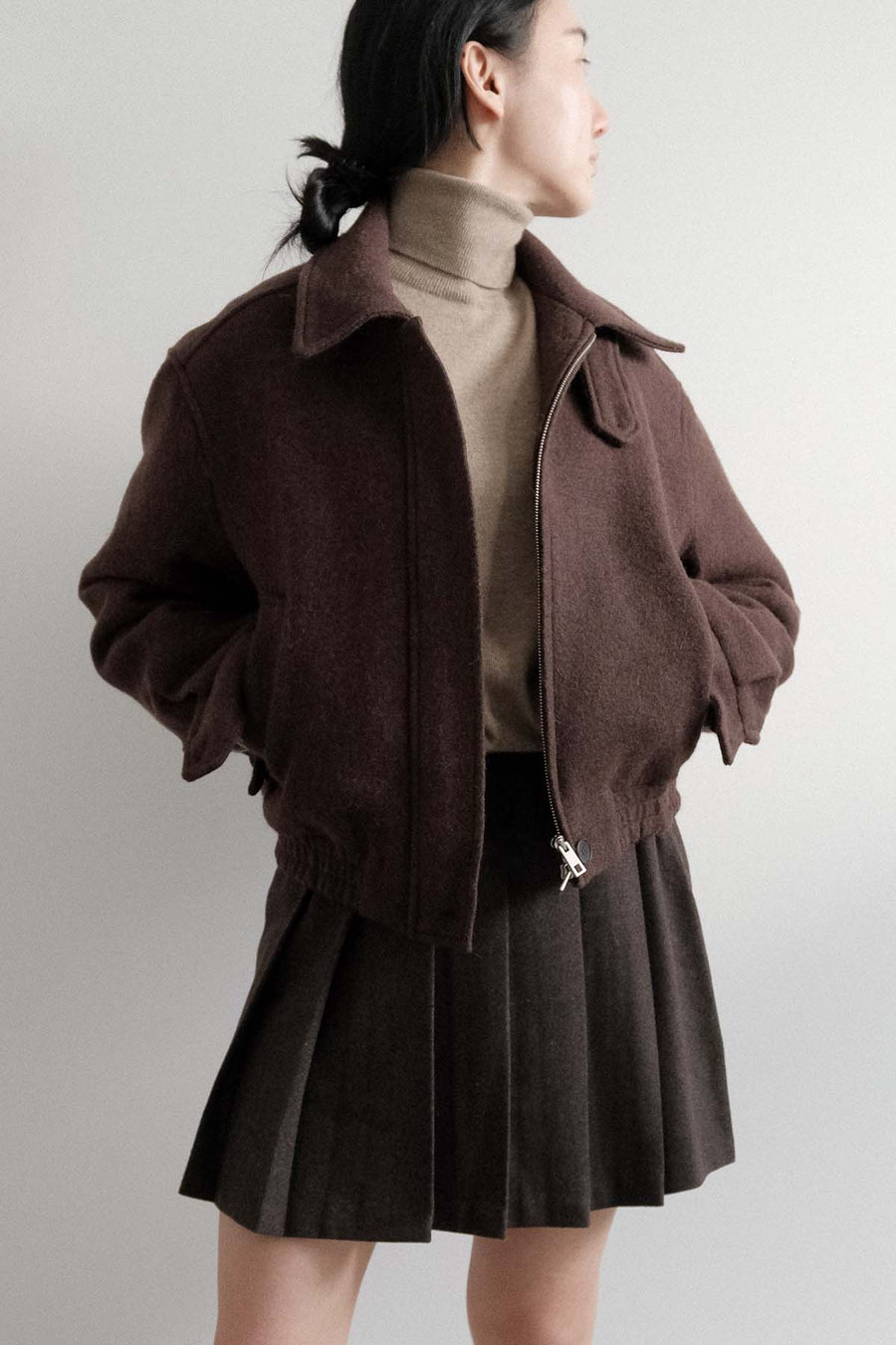 Padded Espresso Wool Jacket