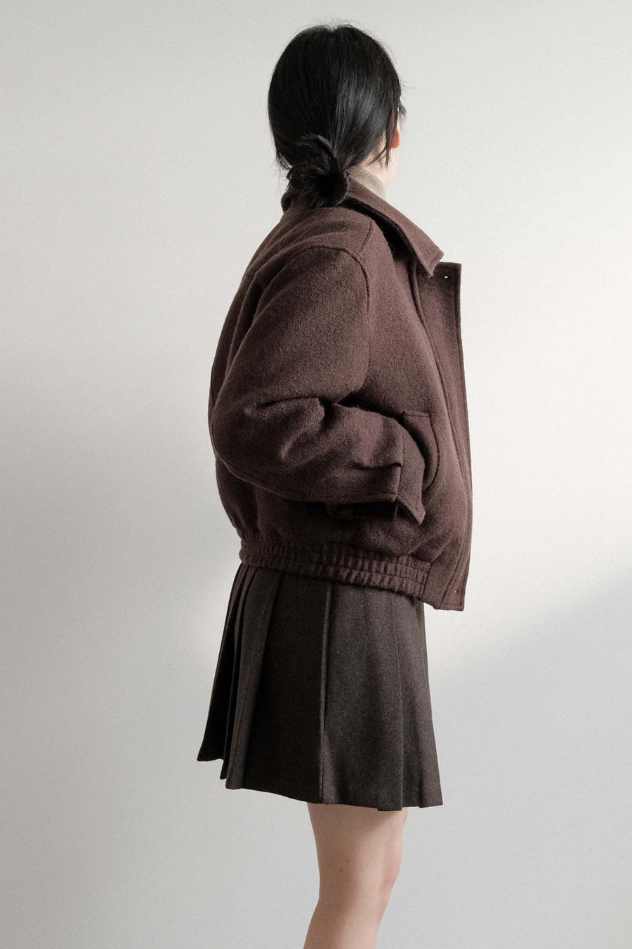 Padded Espresso Wool Jacket
