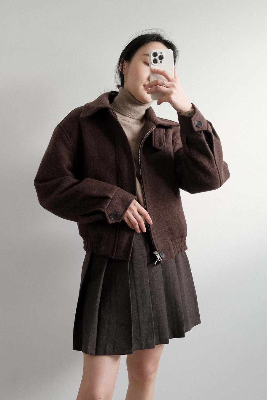 Padded Espresso Wool Jacket