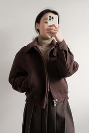 Padded Espresso Wool Jacket
