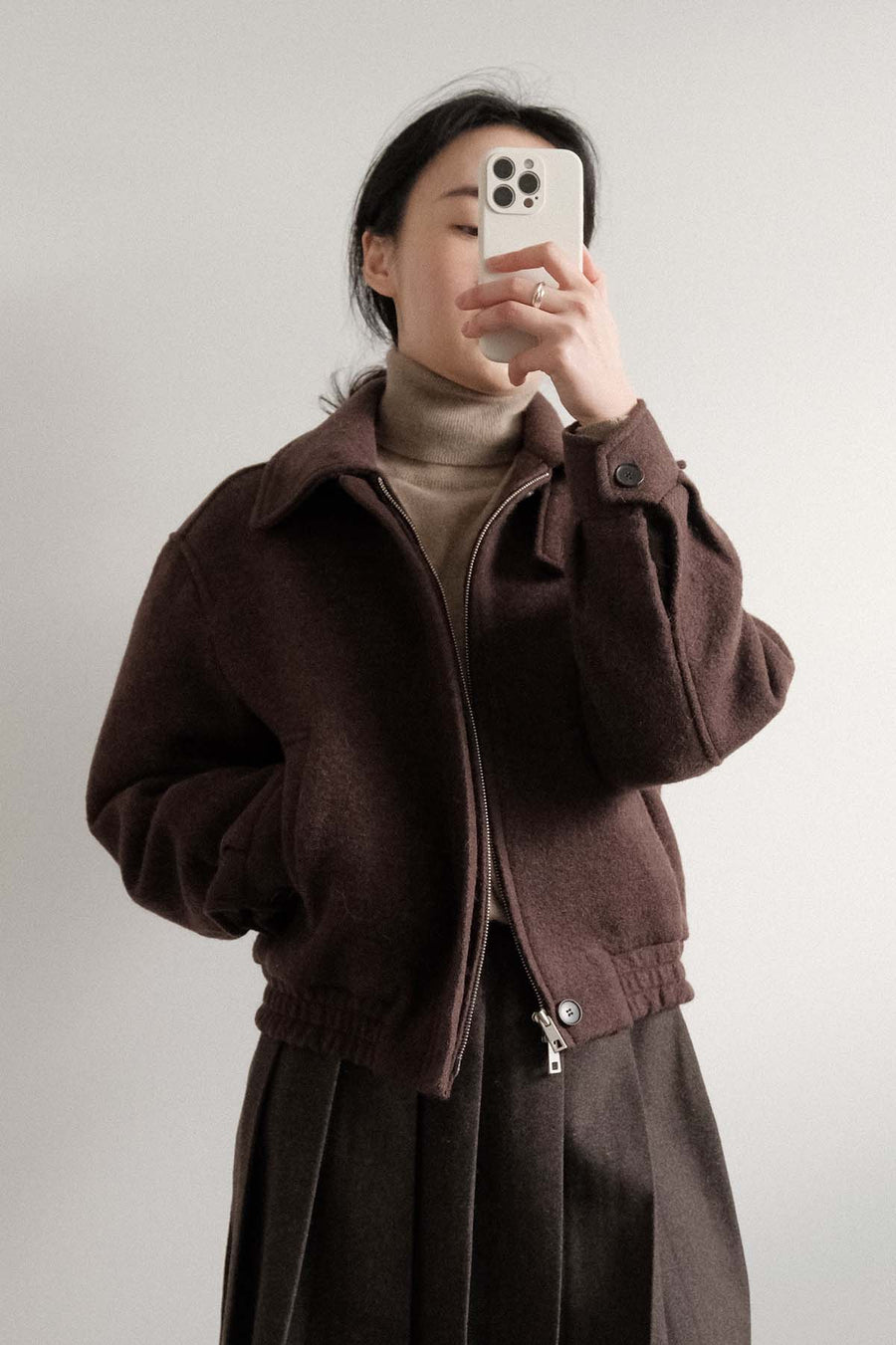 Padded Espresso Wool Jacket
