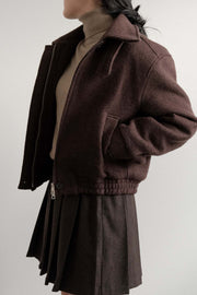 Padded Espresso Wool Jacket