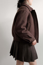 Padded Espresso Wool Jacket